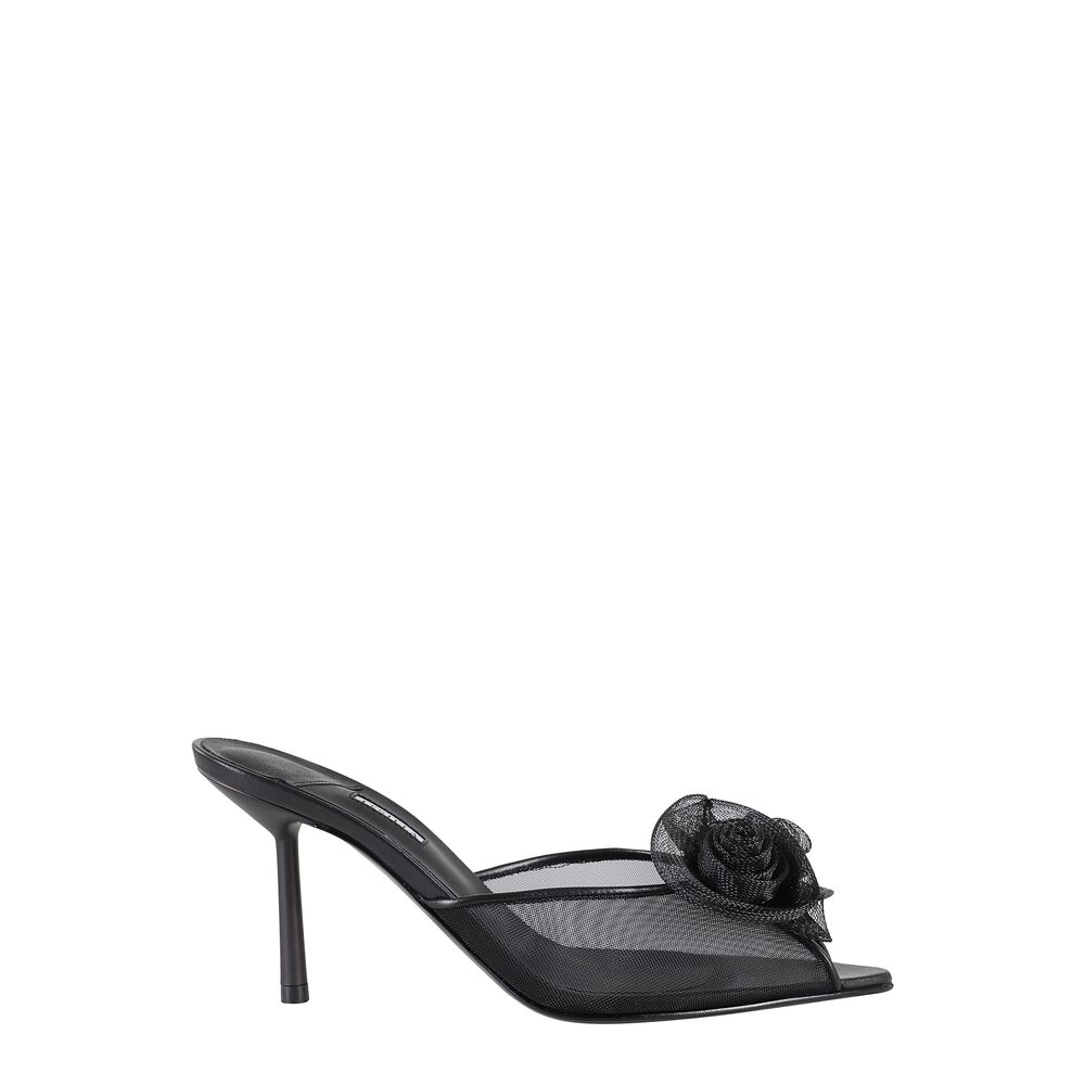 LE SILLA Pointed Toe Sandals with 3D Floral Appliqué